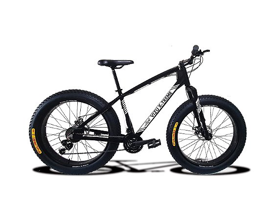 FAT BIKE ARO 26 VIZU X-TREME ALUMÍNIO CÂMBIO SHIMANO 21V SUSPENSÃO INVERTIDA