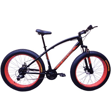 FAT BIKE ARO 26 VIZU X-TREME AÇO 21V SUSPENSÃO