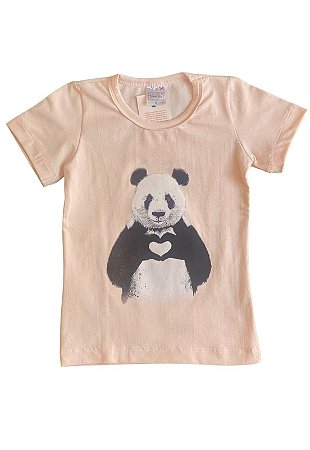 Camiseta Panda Rosa Claro