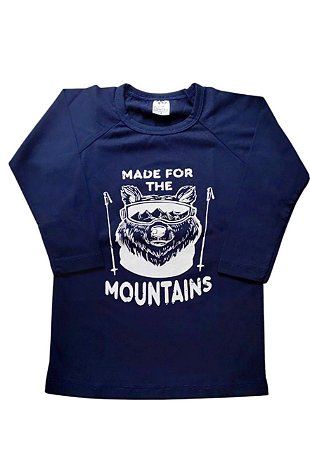 Camiseta Manga Longa Mountains Azul Marinho