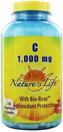 Vitamina C Nature's Life 250 Cápsulas Vegetarianas 1000mg