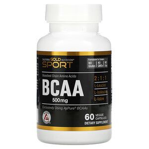 BCAA California Gold Nutrition 500mg 60 Cápsulas Veganas