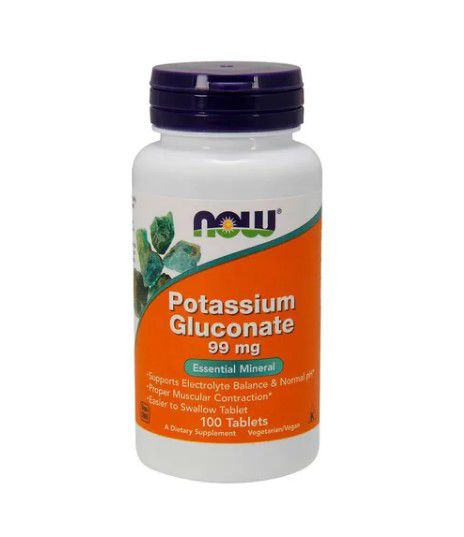 Gluconato de Potássio Now Foods 99 mg 100 Comprimidos