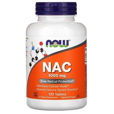 NAC, NOW Foods, 1.000 mg, 120 Comprimidos