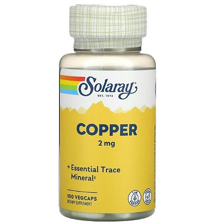 Cobre, Solaray,  2 mg, 100 VegCaps