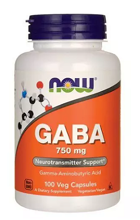 GABA, NOW Foods, 750 mg, 100 Cápsulas Vegetais