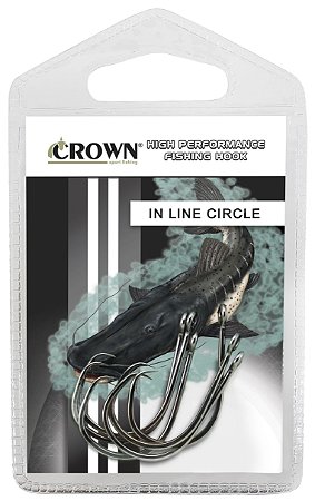 Anzol Crown In Line Circle Black 6/0 6 Unidades
