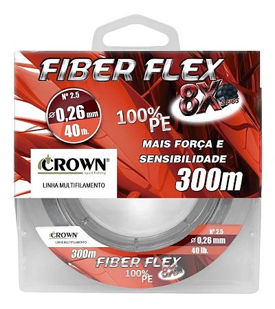 Linha Multifilamento Crown Fiber Flex 8x 0,18mm 24lb. 300m