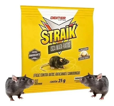 Raticida Straik Isca Eliminação Eficiente de Ratos e Camundongos