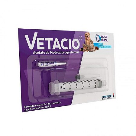 Vetacio 50mg/mL Injetável Inibidor de Cio para Cadelas e Gatas