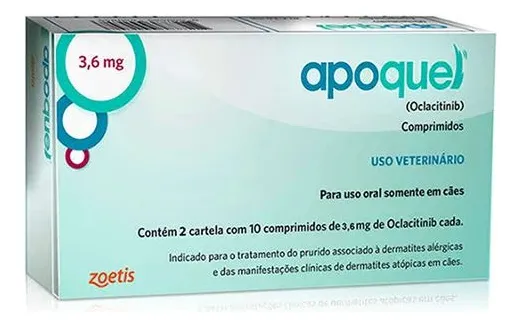 Apoquel 3,6mg 20 Comprimidos Alívio da Coceira em Cães