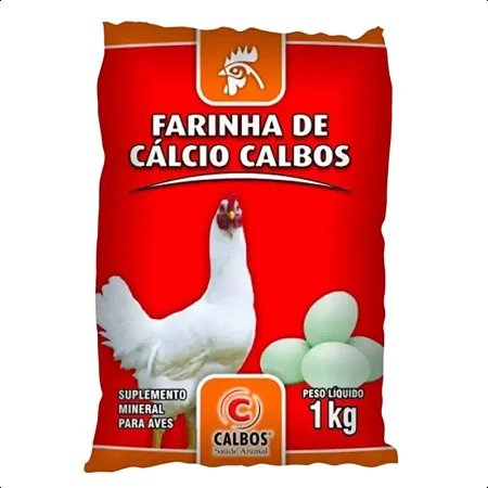Farinha de Cálcio Avícola 1kg Calbos para Aves Poedeiras