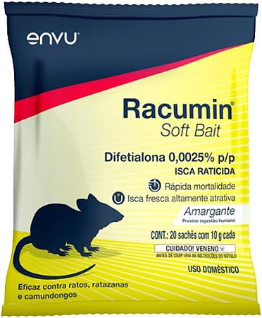 Racumin Soft Bait 200g Isca Raticida para Ratos e Camundongos