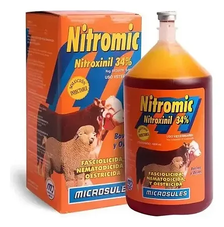 Nitromic 34% 500ml Antibiótico Injetável para Bovinos e Suínos