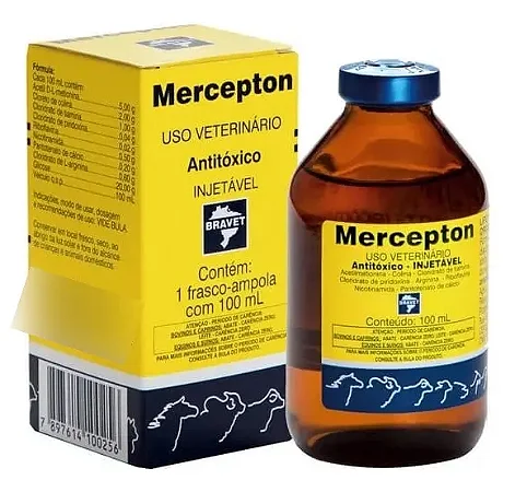 Mercepton Injetável 100ml Antitóxico Veterinário Bravet