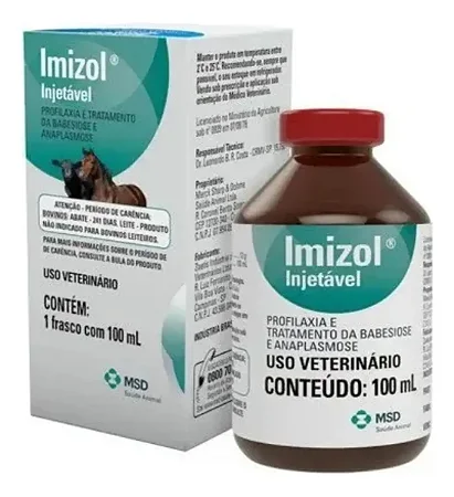 Imizol 100ml MSD Antiparasitário Injetável para Bovinos