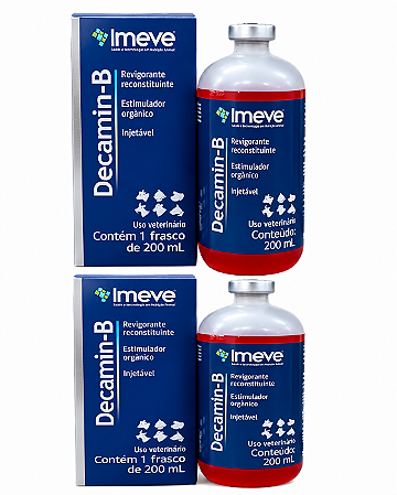 Kit 2 Decamin B 200ml Imeve Revigorante Injetável com Aminoácidos