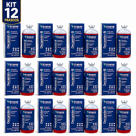 Decamin B Imeve Kit 12 Frascos 200ml Suplemento Injetável