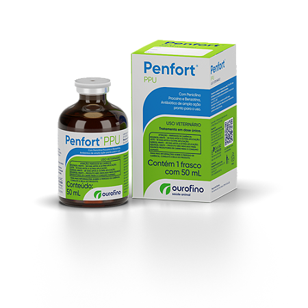 Penfort PPU Antibiótico Injetável para Bovinos Suínos e Equinos