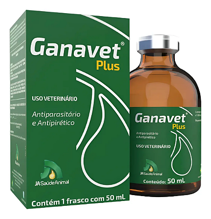 Ganavet Plus 30ml JA Saúde Animal Antiparasitário Antipirético
