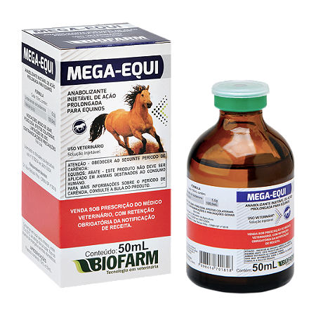 Mega Equi 50ml Biofarm Suplemento para Ganho de Massa Muscular em Equinos