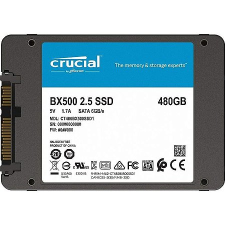 SSD 480GB SATA III CT480BX500SSD1 BX500 CRUCIAL BOX