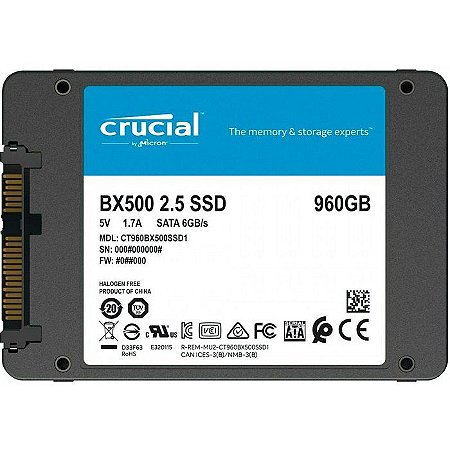 SSD 960GB SATA III CT960BX500SSD1 BX500 CRUCIAL BOX
