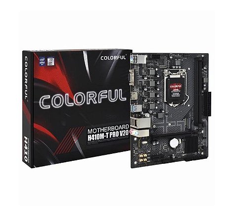 PLACA MAE LGA 1200 MICRO ATX H410M-T PRO V20 DDR4 VGA/HDMI USB 3.0 COLORFUL BOX