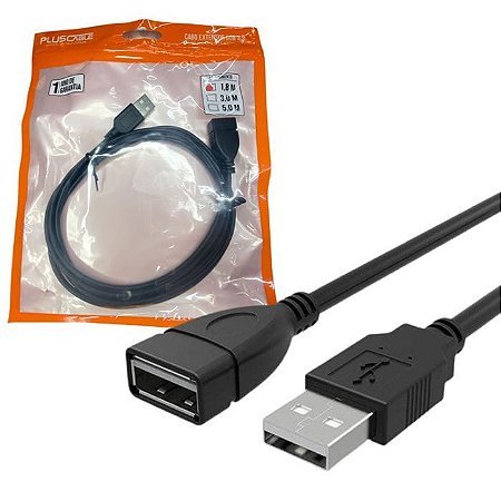 * CABO USB 1,8M EXTENSOR USB A MACHO X A FEMEA PC-USB1802 PLUS CABLE BOX