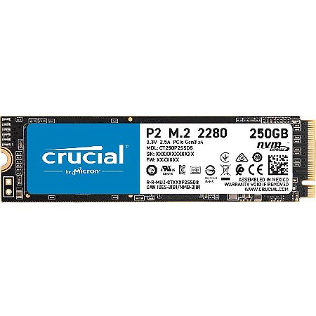 * SSD 250GB NVME M.2 P2 CT250P2SSD8 CRUCIAL BOX