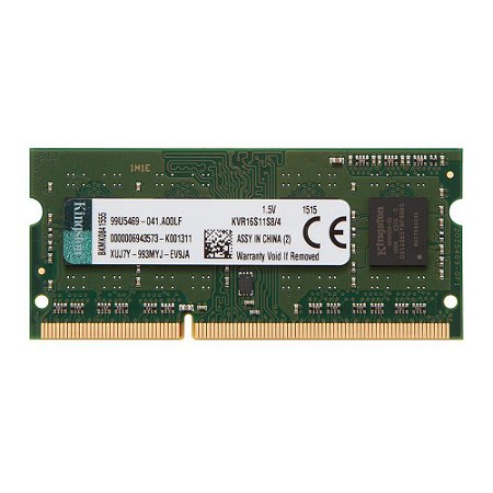 MEMORIA 4GB DDR3 1600 MHZ KVR16S11S8/4 NOTEBOOK KINGSTON