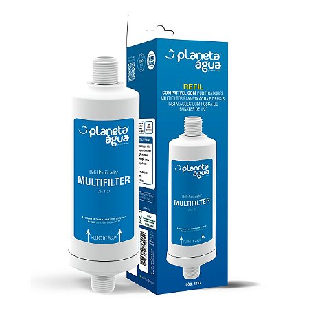 Refil Multifilter Compatível com Aparelhos: Multifilter Planeta Água e demais instalações com rosca ou engate de 1/2''.