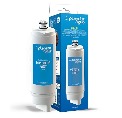 Refil Top Color Fast COMPATÍVEL COM PURIFICADORES Colormaq Compressor: CPUHEVABAN, CPUHEVABBN, CPUHEVACAN, CPUHEVACBN Colormaq Eletrônico: CPUELSABEN, CPUELSACEN