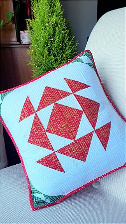 Capa de Almofada Natalina Patchwork