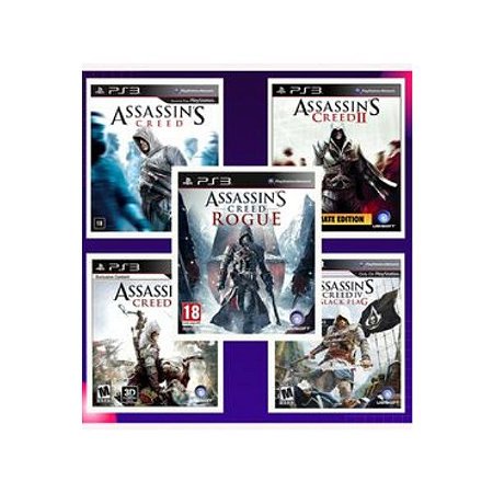 Assassins Creed 5 em 1 (1+2+3+4+Rogue) Mídia Digital Ps3 Psn