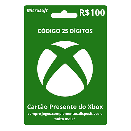 Cartão Presente Xbox R$100