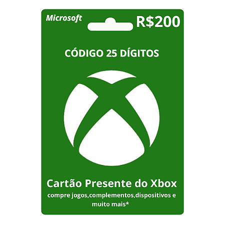Cartão Presente Xbox R$200