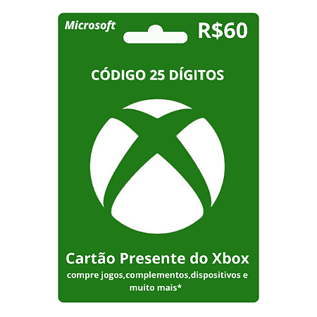 Cartão Presente Xbox R$60