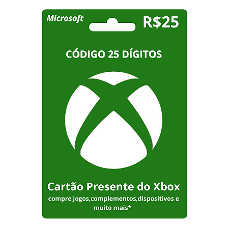 Cartão Presente Xbox R$25