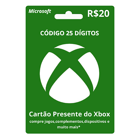Cartão Presente Xbox R$20