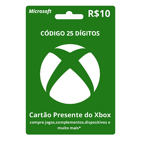 Cartão Presente Xbox R$10