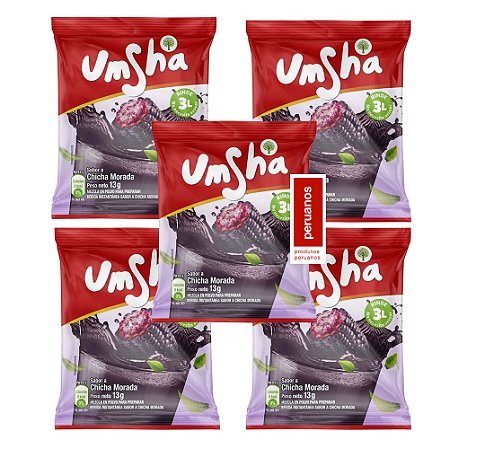 Chicha Morada Umsha 13g - Suco de Milho Roxo Instantaneo 5 Unidades