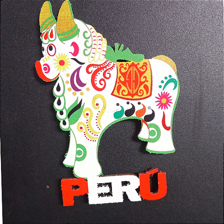 Imã de Geladeira Torito de Pucara Branco Peru