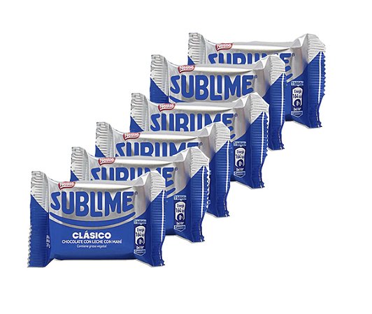 Chocolate Sublime da Nestlé Clássico Com Amendoim 26g - Pack 6 unidades