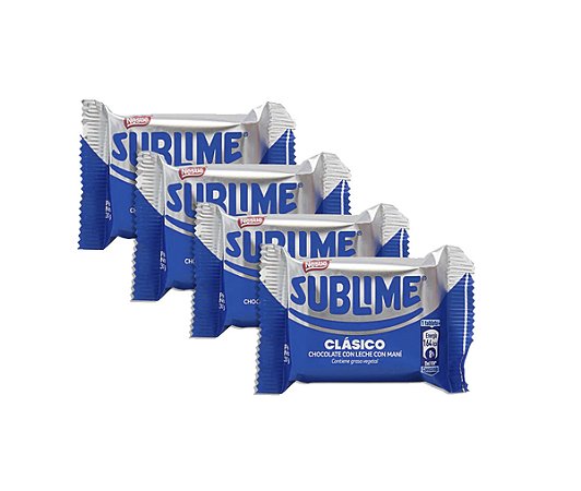 Chocolate Sublime da Nestlé Clássico Com Amendoim 26g - Pack de 4 unidades