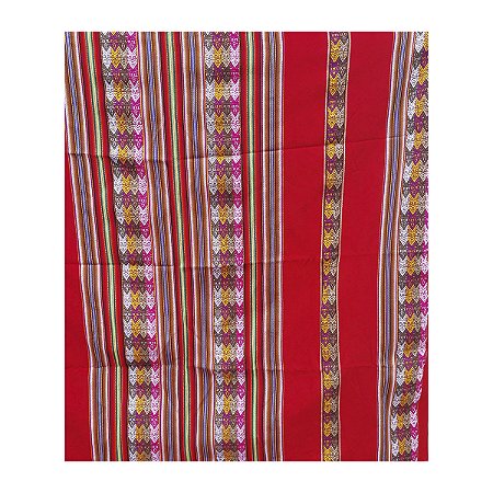 Manta Peruana Tradição e Elegância Para o Seu Lar VERMELHO COM VERDE 1m x 1,20m