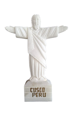 Réplica Artesanal do Cristo Branco DE Cusco Peru 20 x 15 x 05