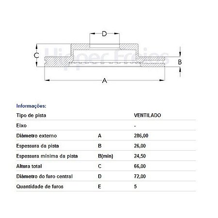 PAR DISCO DE FREIO DIANTEIRO FORD RANGER, EXPLORER - HF16B