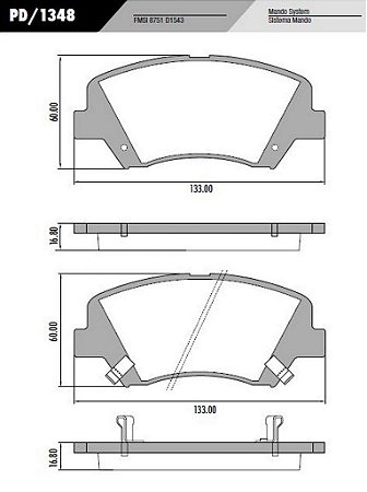 PASTILHA DE FREIO FRAS-LE HYUNDAI PD/1348 - PAR