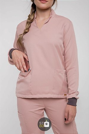 Pijama Cirúrgico Manga Comprida- Nude com chumbo - BJ Jalecos